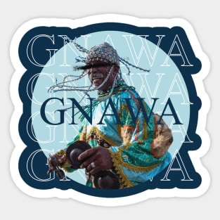 gnawa music of morocco and spirit LIGHT BLUE DESGIN T-shirt Sticker